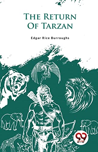 Book cover: Tarzan with animals, illustrated in a vintage style.