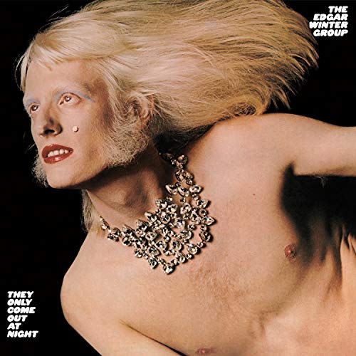 Album cover for Edgar Winter's "They Only Come Out at Night," featuring a portrait.