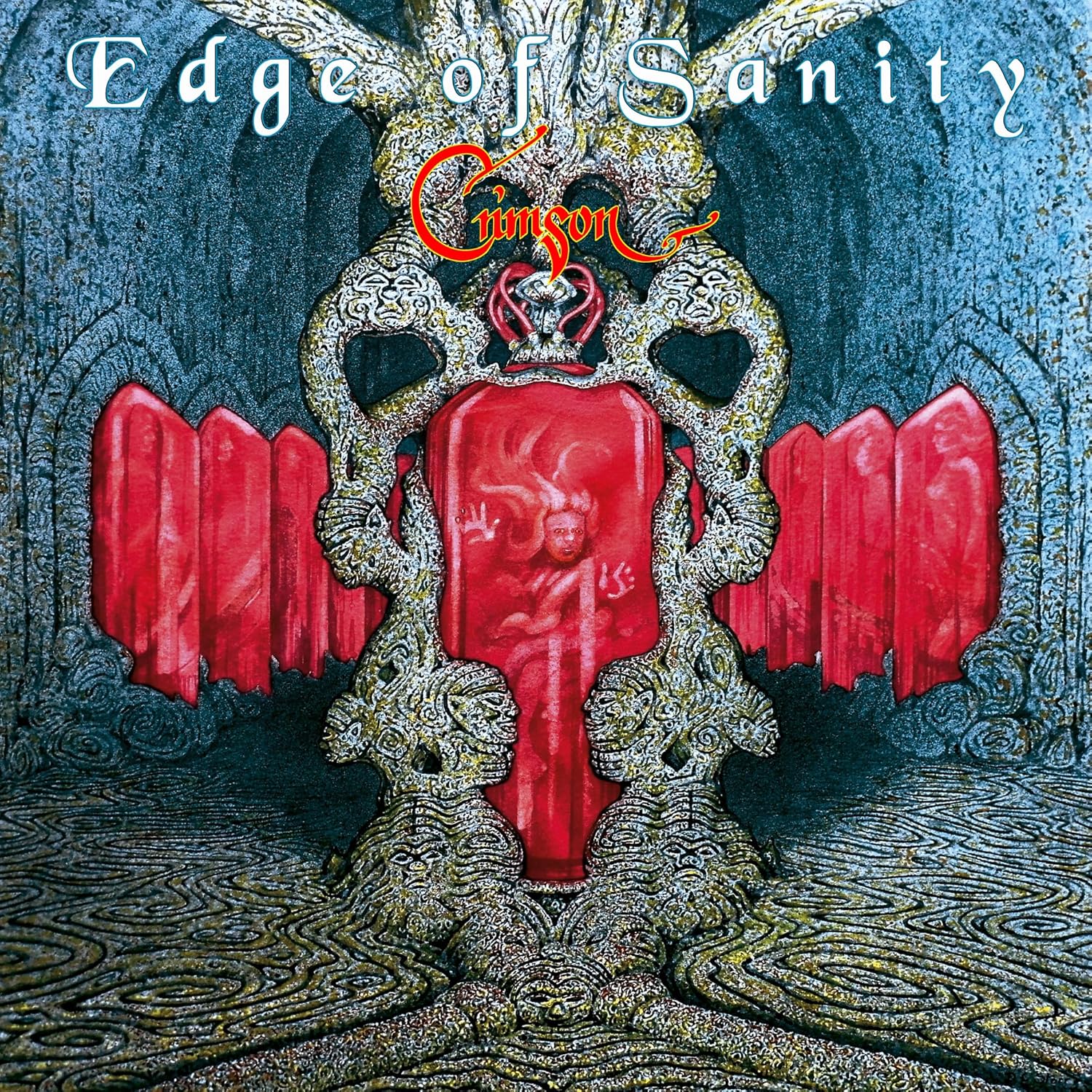 Album cover for Edge of Sanity’s “Crimson,” featuring surreal red imagery.