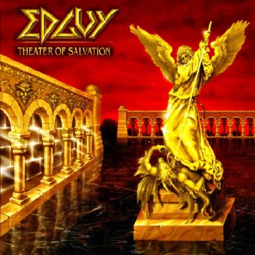 Edguy album cover: angel, dragon, and ornate architecture in red tones.