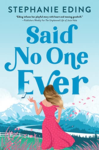 Book cover: woman in pink dress with mountains in the background.