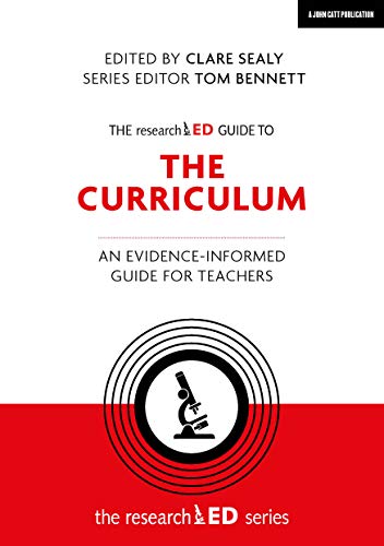 Book cover: “The Curriculum” guide with microscope icon, red and white design.