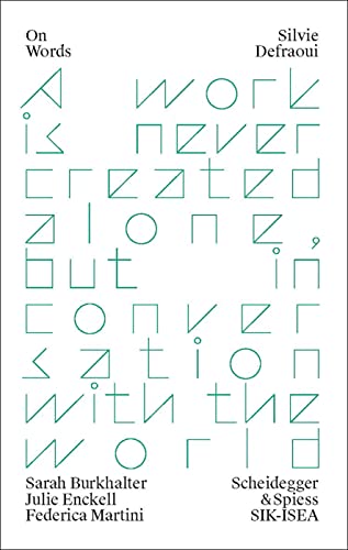 Book cover with teal geometric text on a white background.
