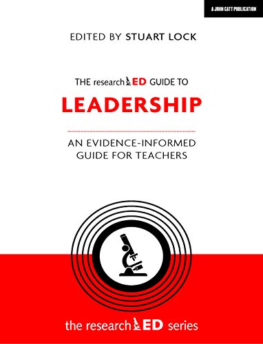 Book cover: “The researchED Guide to Leadership” with a microscope graphic.