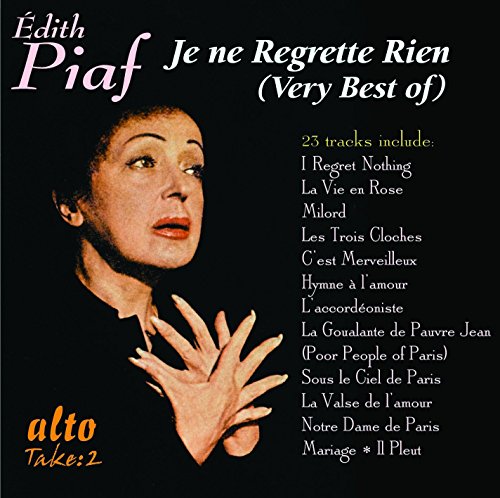 Edith Piaf CD cover: portrait of a woman with song titles listed.
