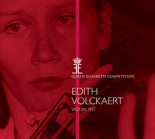 CD cover featuring a close-up of violinist Edith Volckaert and violin.