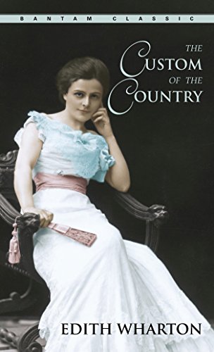 Book cover: "The Custom of the Country" by Edith Wharton, portrait of a woman.