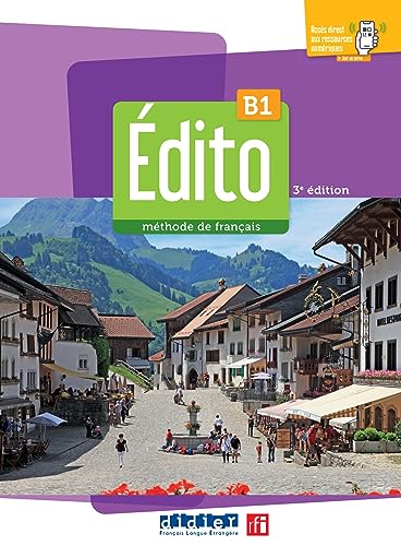 French textbook cover, “Edito B1”, showing a European village scene.