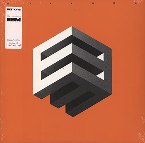 Sealed vinyl record for Editors’ “EBM” album, with abstract geometric design.