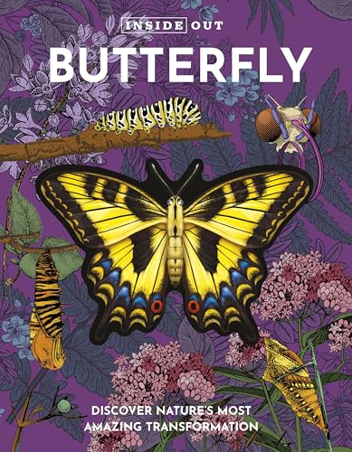 Book cover depicting a yellow and black butterfly, caterpillar, and chrysalis.