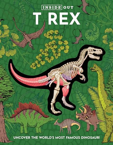 Book cover featuring a Tyrannosaurus Rex skeleton and other dinosaurs.