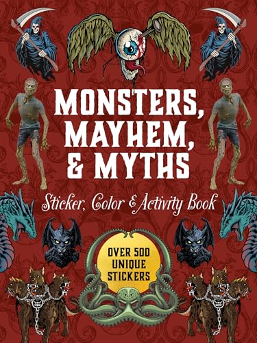 Book cover featuring monsters, myths, and a large eye illustration.