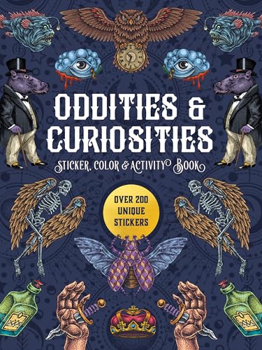 Book cover featuring fantastical creatures, skeletons, and vintage illustrations.