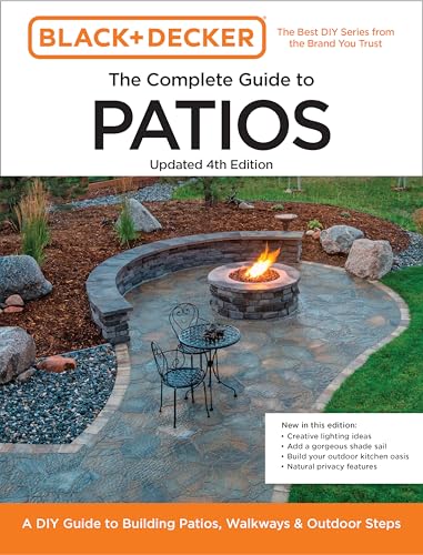 Black & Decker patio guide book cover with a stone fire pit scene.