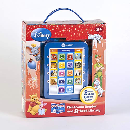 Blue Disney Me Reader electronic book with character illustrations.
