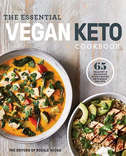 Book cover for The Essential Vegan Keto Cookbook featuring two bowls of plant-based food.
