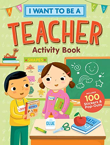 Activity book cover with children pretending to be teachers at school.