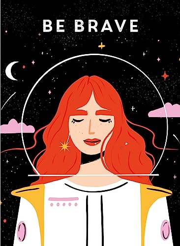 Illustration of a woman with red hair, eyes closed, within a starry circle.