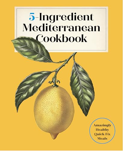 Cookbook cover with lemon illustration and title "5-Ingredient Mediterranean Cookbook".