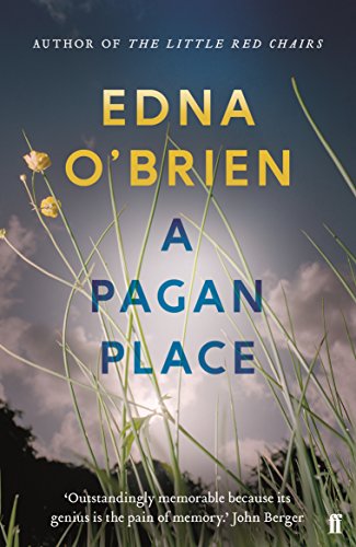 Book cover: “A Pagan Place” by Edna O’Brien, with wildflowers and sky.