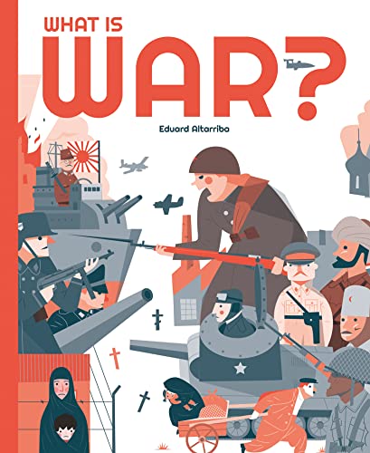 Book cover illustration depicting soldiers, tanks, and civilians in a stylized, flat graphic style.