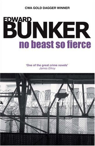 Book cover for No Beast So Fierce showing a chain-link fence with barbed wire.