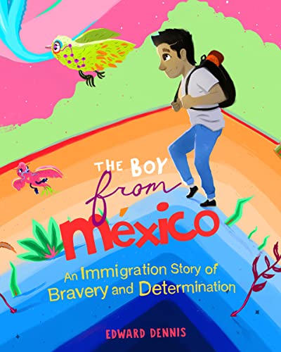 Book cover depicting a young boy with a backpack walking forward.