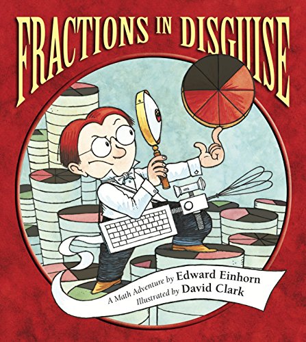 Book cover: boy with magnifying glass, pie chart, and stacks of pancakes.