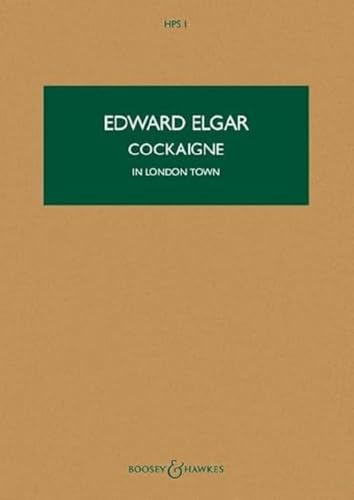 Brown cover with green rectangle displaying “Edward Elgar Cockaigne” text.