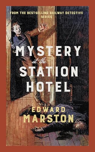 Book cover: a man discovering a body in a dark hotel hallway.