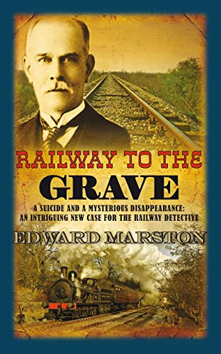 Book cover featuring a portrait of a man, railway tracks, and a steam train.