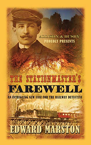 Book cover featuring a mustachioed man in a cap above a steam train.