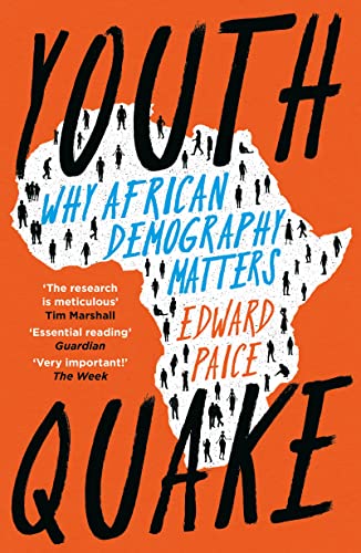 Book cover: "Youthquake" with silhouettes of people on a map of Africa.