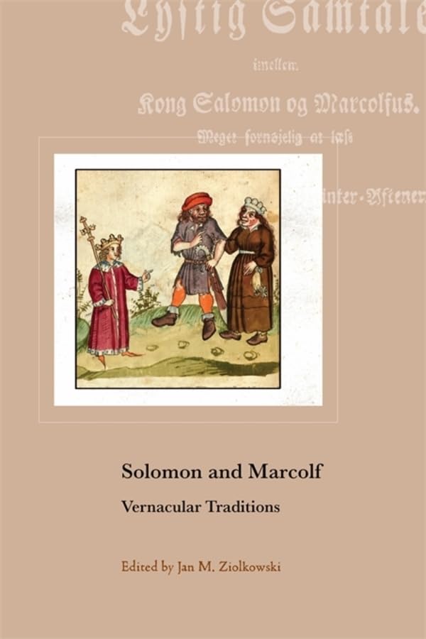 Book cover depicting a medieval illustration of King Solomon and Marcolf.