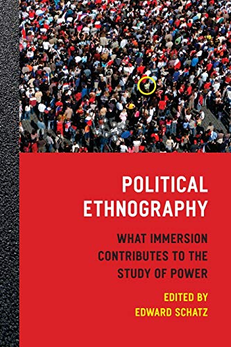 Book cover: crowd photo with red title “Political Ethnography.”