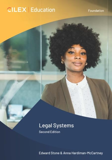 Book cover: "Legal Systems," featuring a woman in professional attire.