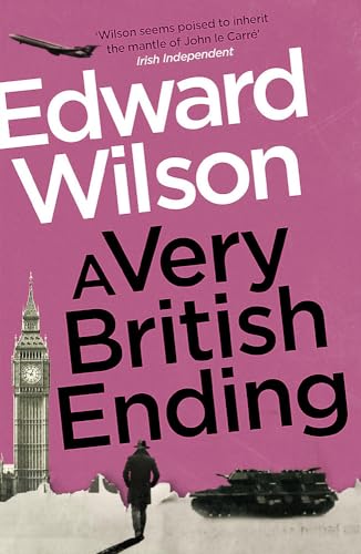 Book cover: "A Very British Ending" with Big Ben and a silhouetted figure.