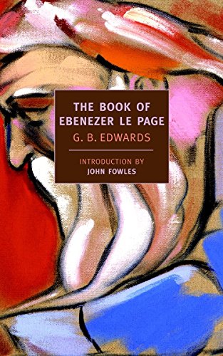 Book cover: “The Book of Ebenezer Le Page” with abstract portrait.