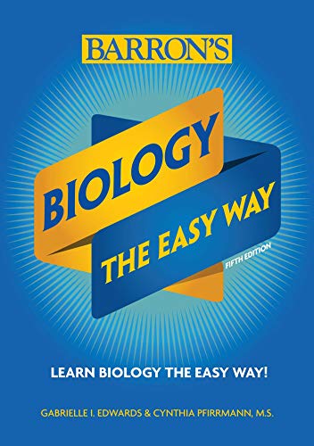 Book cover for "Biology: The Easy Way," fifth edition, with blue and yellow design.