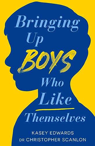 Book cover with a blue silhouette of a boy’s head and yellow text.