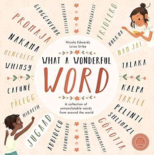 Book cover featuring the title surrounded by various foreign words and two illustrated children.