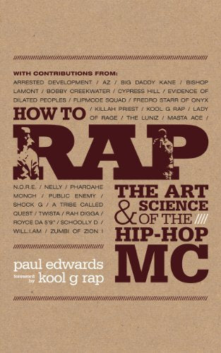 Book cover: "How to Rap" with silhouettes and artist names listed.