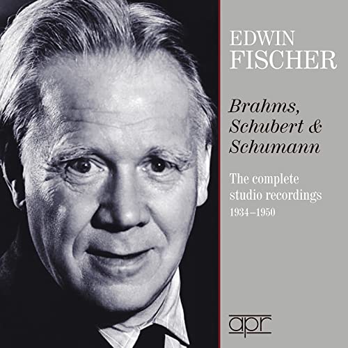 Black and white portrait of Edwin Fischer with album title text.