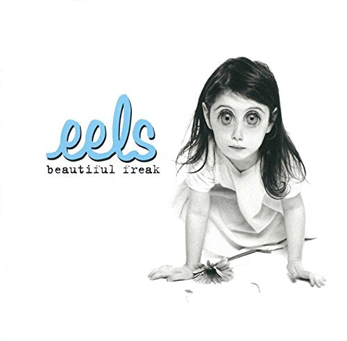 Black and white album cover for Eels’ “Beautiful Freak” featuring a child.