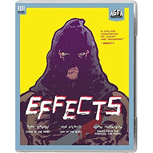 Blu-ray cover art featuring a hooded figure in purple on a bright yellow background.
