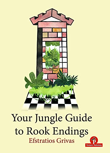 Book cover with a painted rook tower overgrown with jungle foliage.