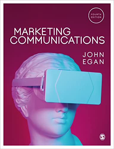 Book cover: "Marketing Communications" fourth edition, with bust and VR headset.