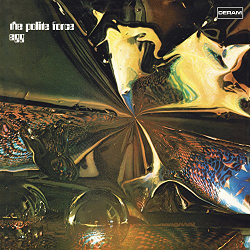 Album cover for "Egg - The Polite Force" with abstract, reflective shapes.