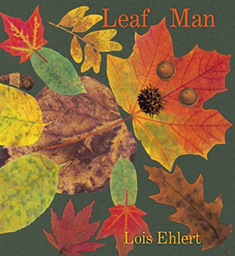 Cover of "Leaf Man" book featuring colorful autumn leaves and acorns.