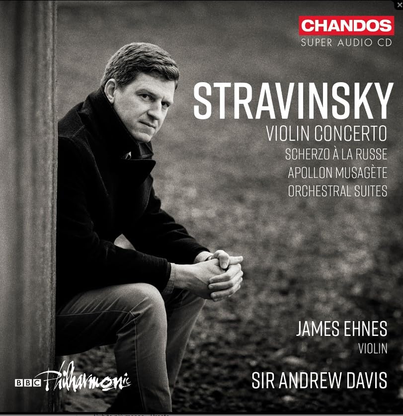 CD cover featuring violinist James Ehnes and composer Igor Stravinsky’s name.